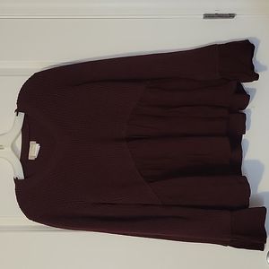 Altar'd State Burgundy V-Neck Sweater